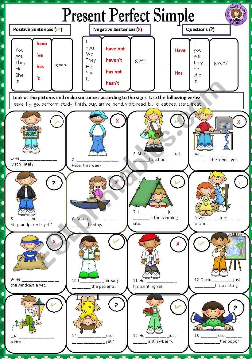 PRESENT PERFECT SIMPLE worksheet