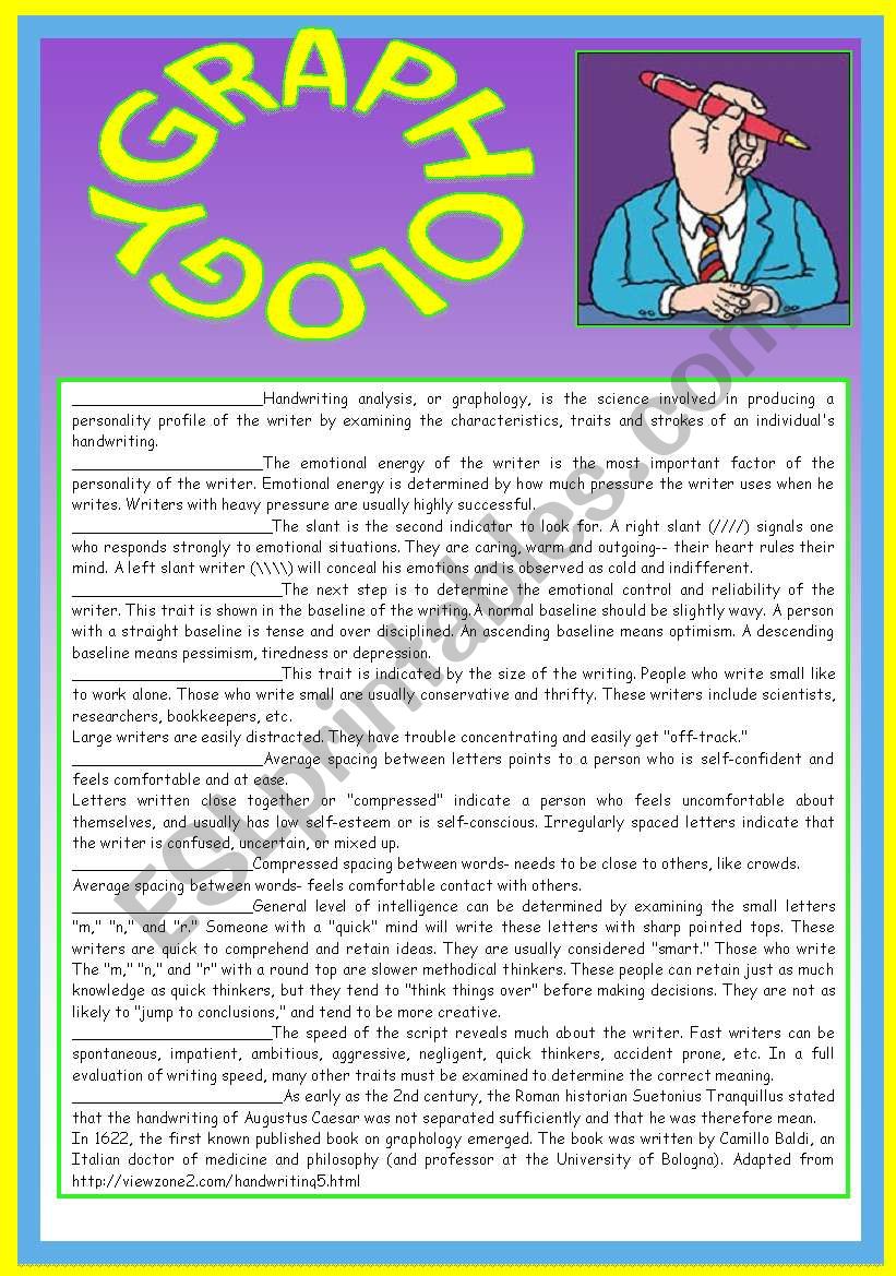 GRAPHOLOGY worksheet