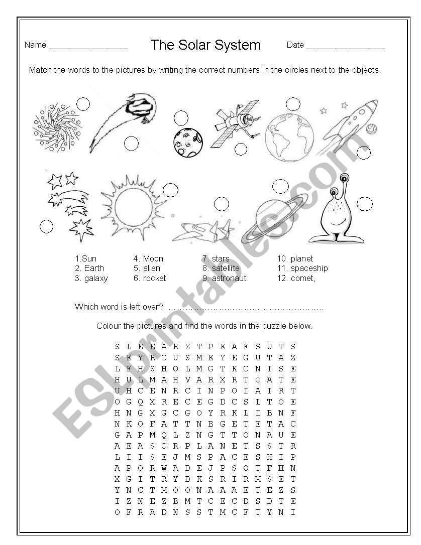 Solar System Vocab - Space Puzzles (updated)