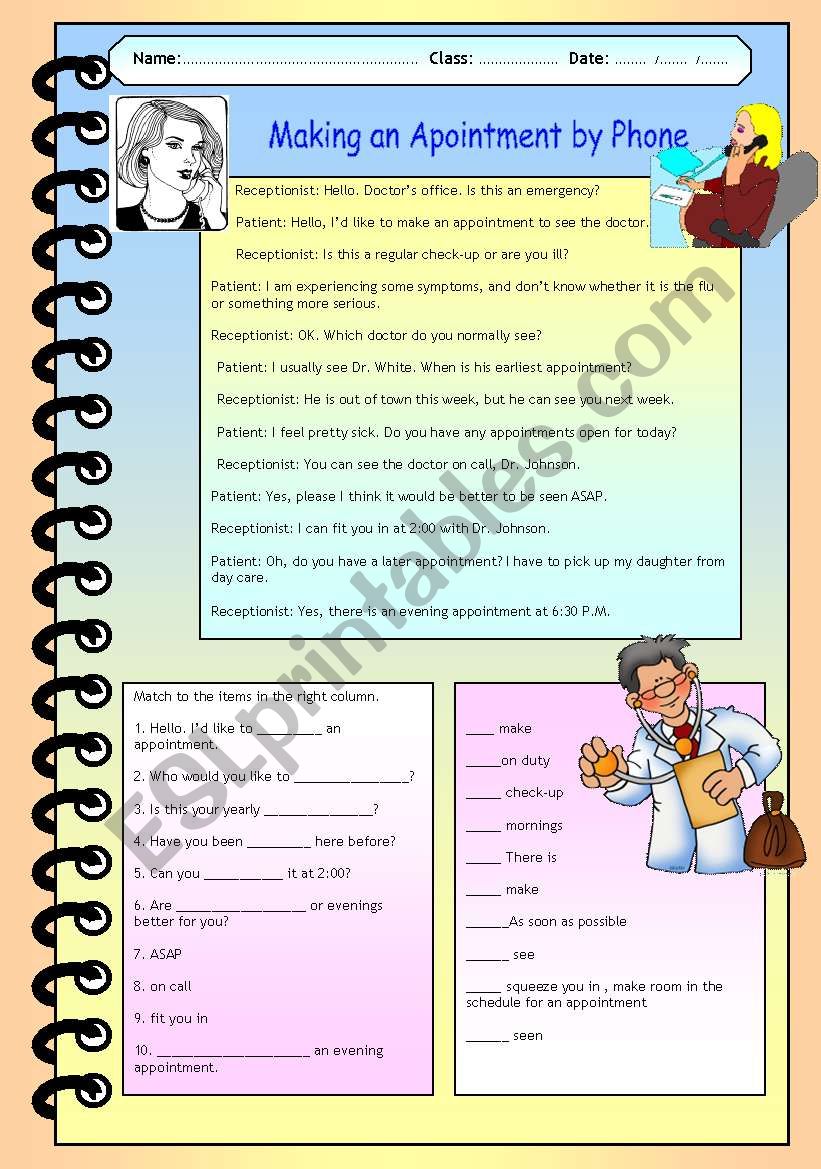 Appointment Pre Inter English Worksheet
