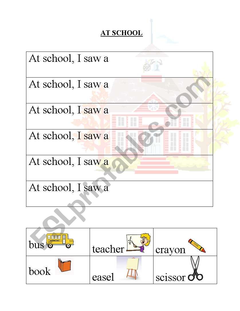 At School worksheet