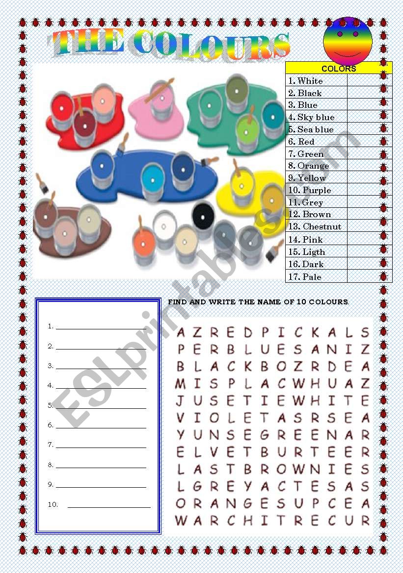 COLOURS /2 pages worksheet