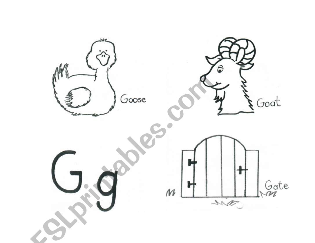 The ABCS letter G worksheet