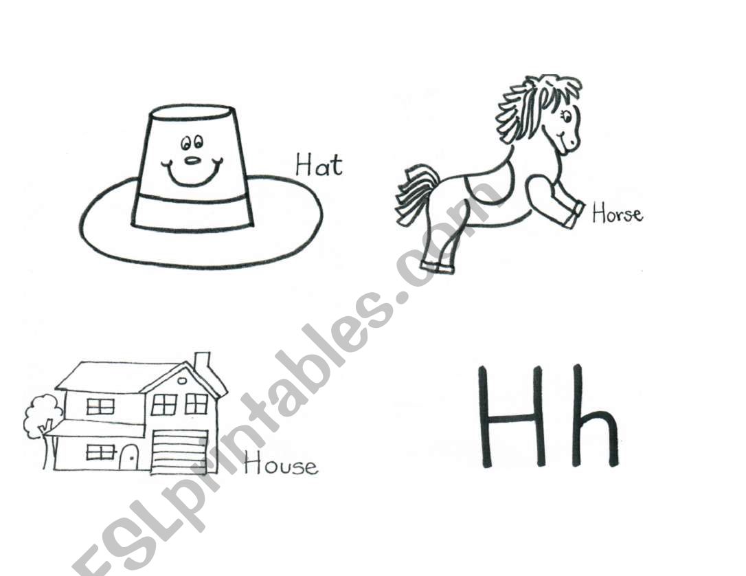 The ABCS letter H worksheet