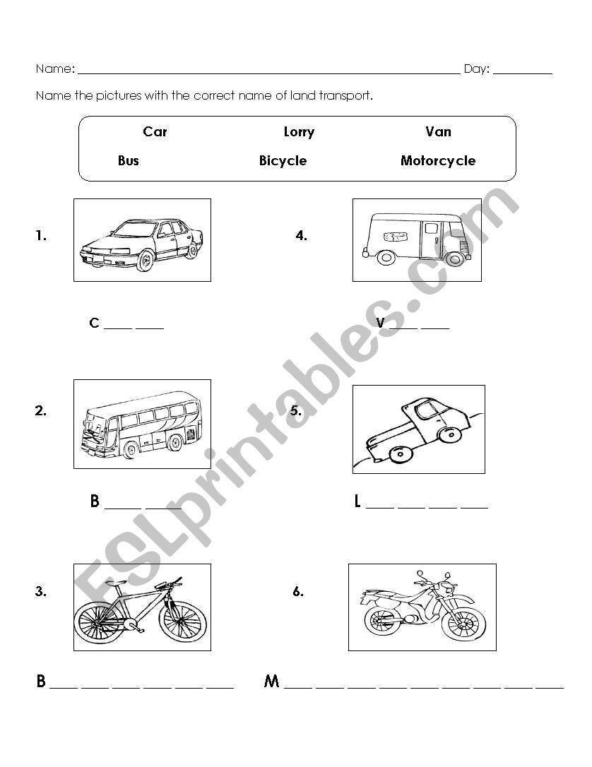 english-worksheets-land-transport