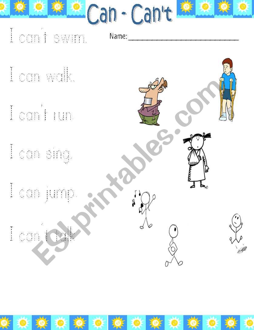 Can/cant worksheet