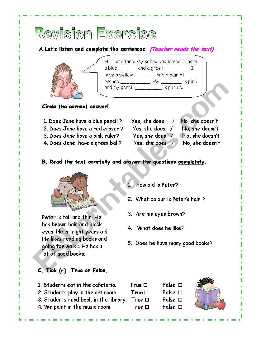 Back to School  worksheet