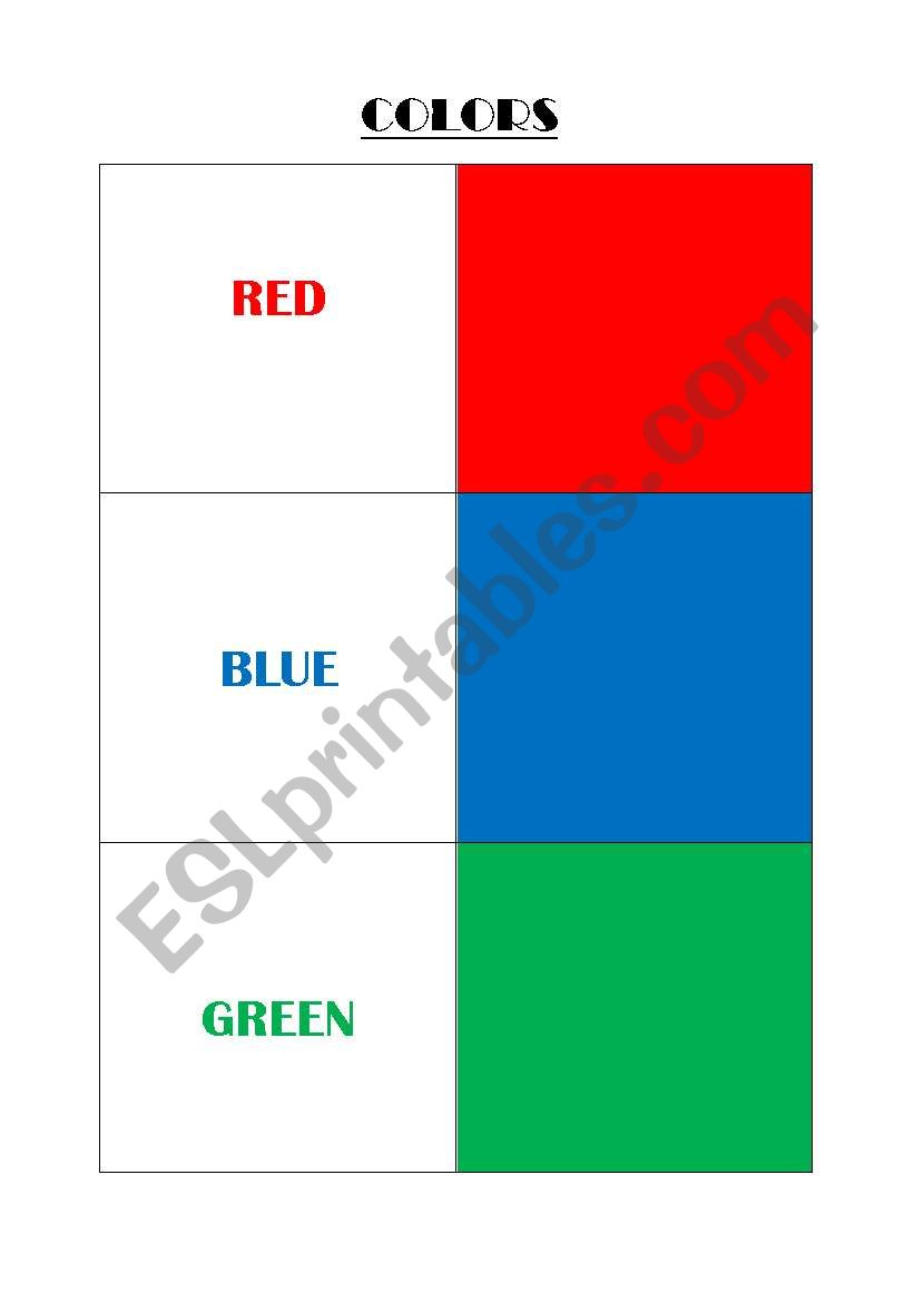 Colors worksheet