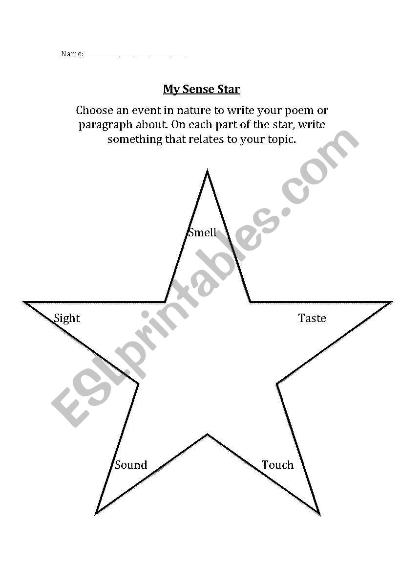 Sense Star worksheet
