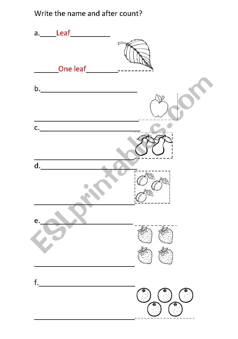 name and count!! worksheet