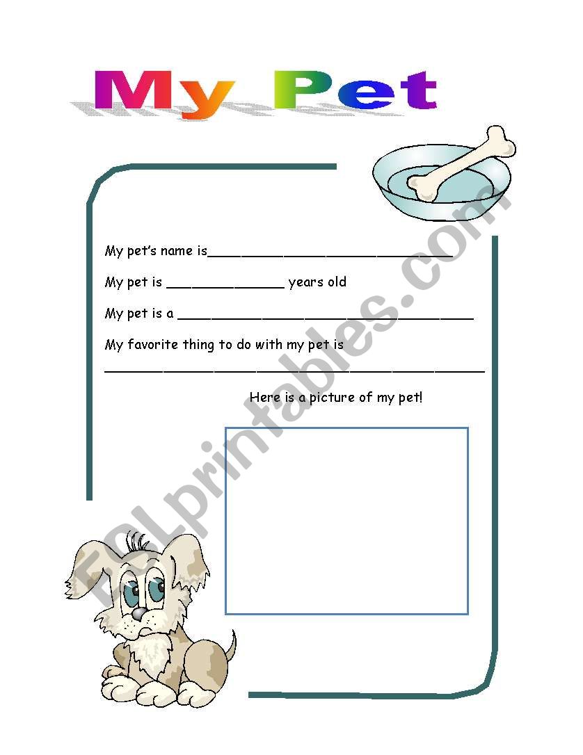 My Pet worksheet