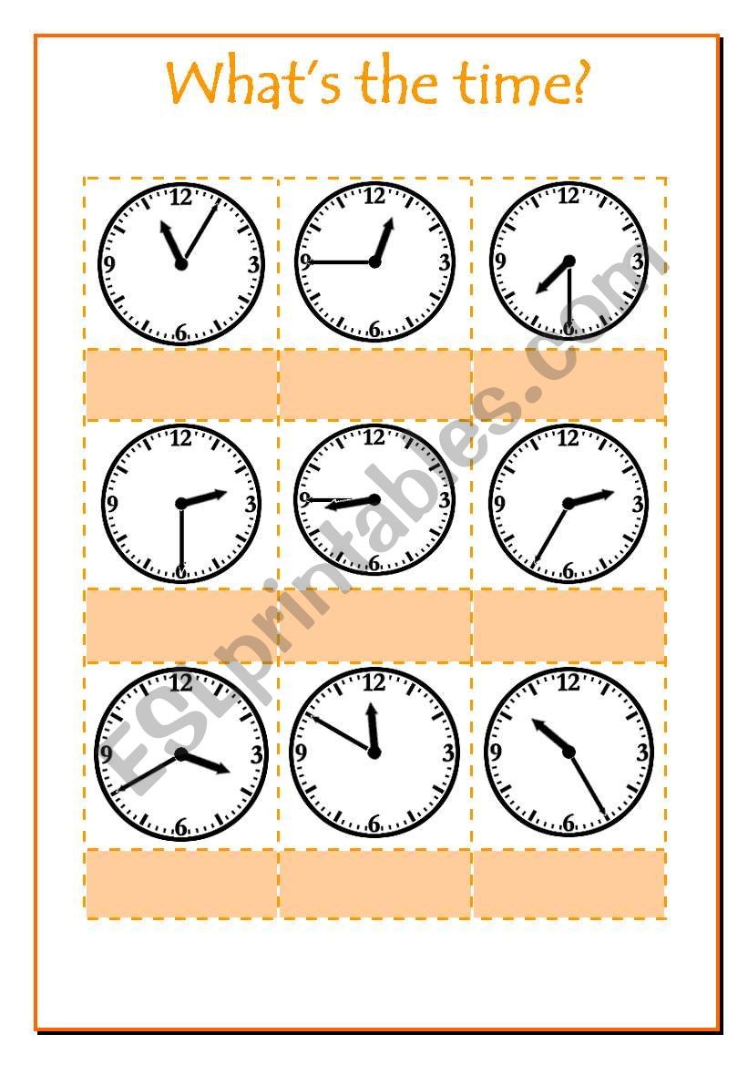 whats the time? worksheet