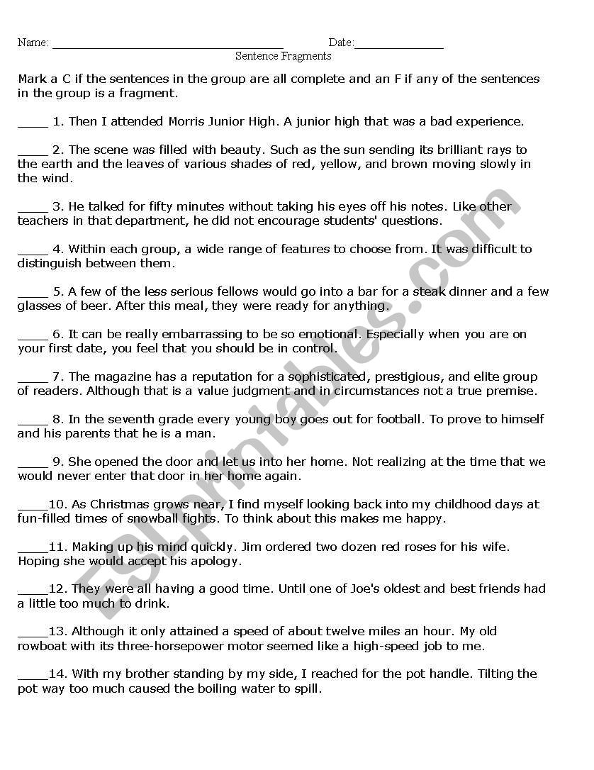 english-worksheets-sentence-fragments