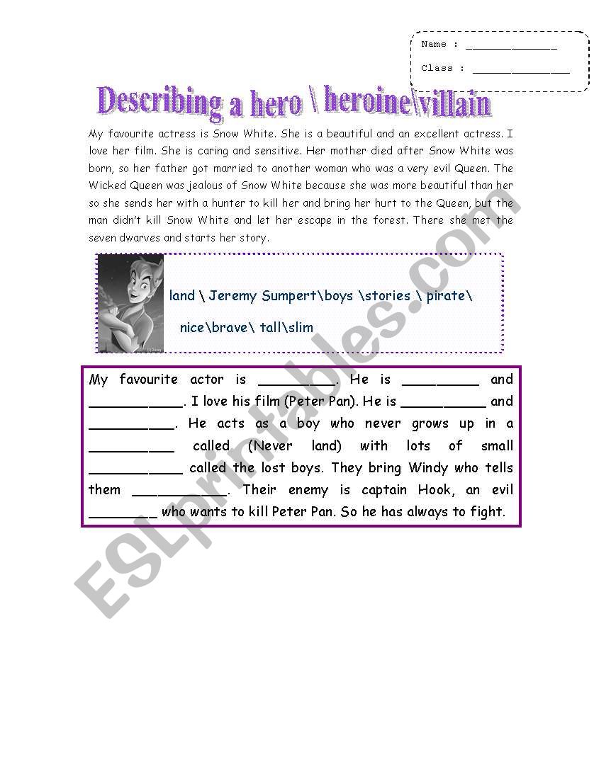 writing about a hero for weak students