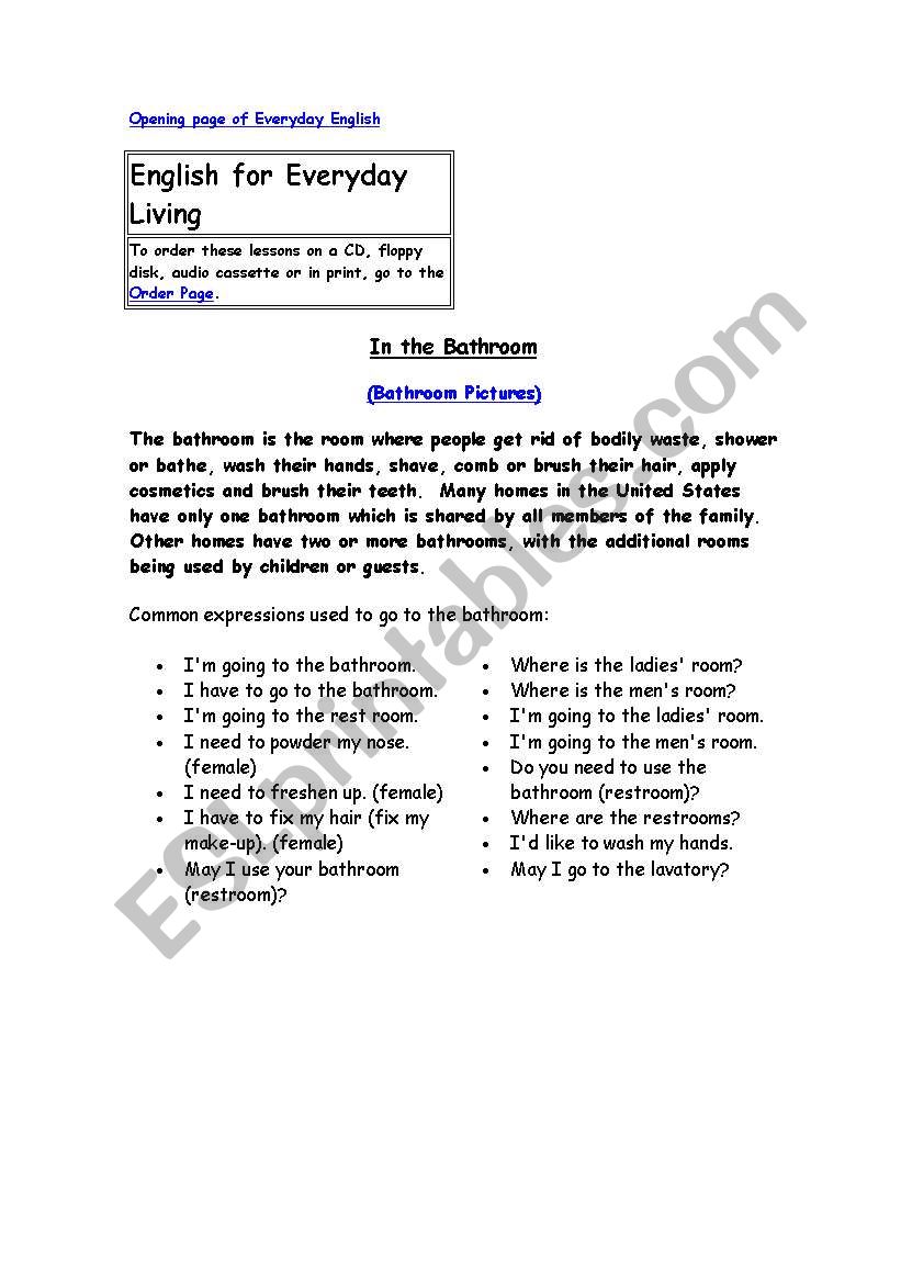 body part worksheet