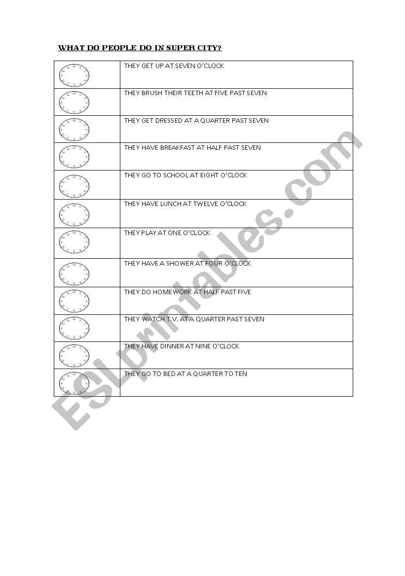 the time worksheet