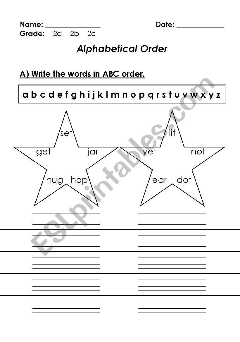 abc order 2 worksheet