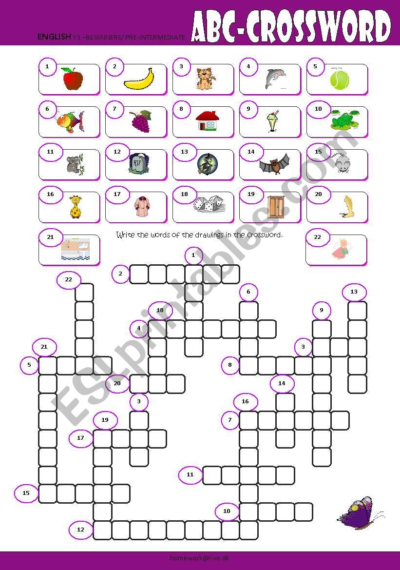 ABC Crossword worksheet