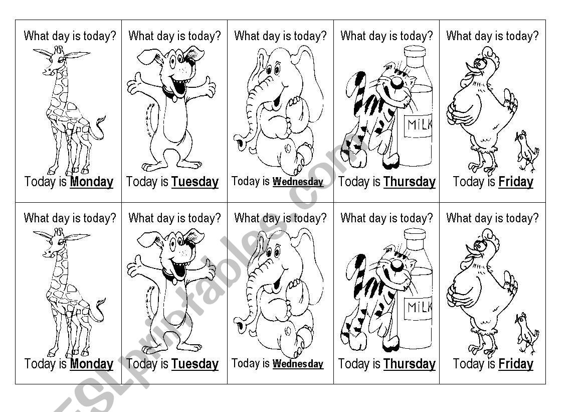 Days of the week worksheet