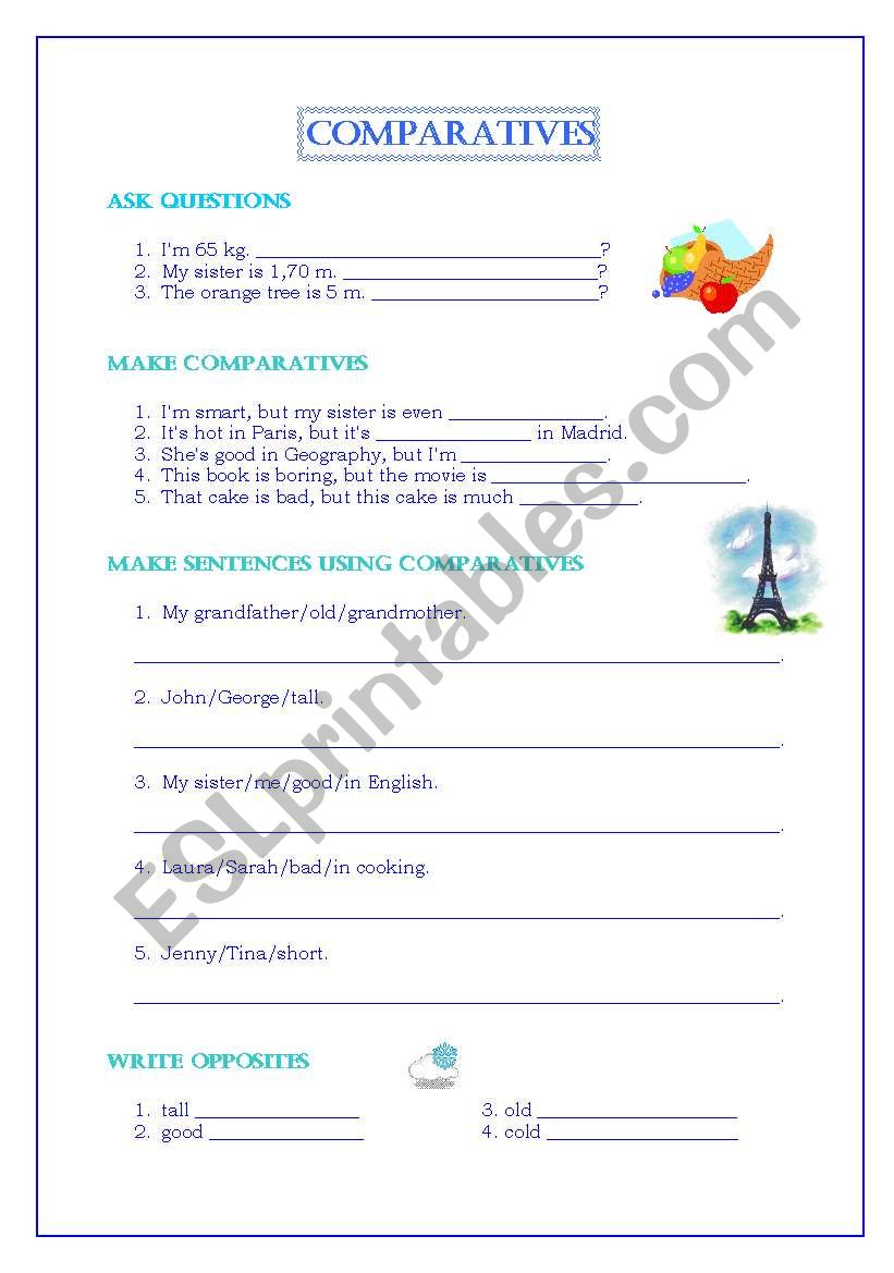 comparatives worksheet