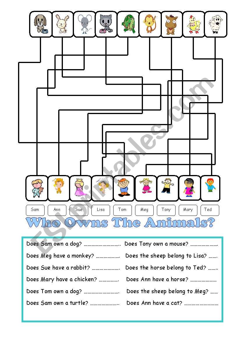 Animal Maze worksheet