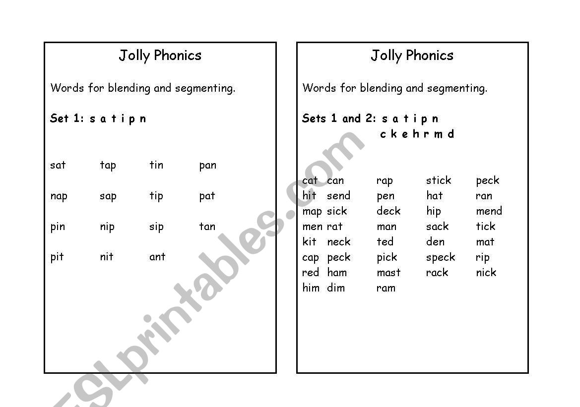 Word list worksheet