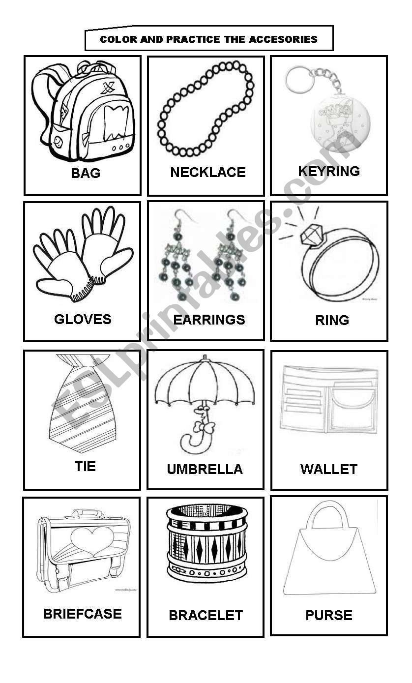 Accesories worksheet