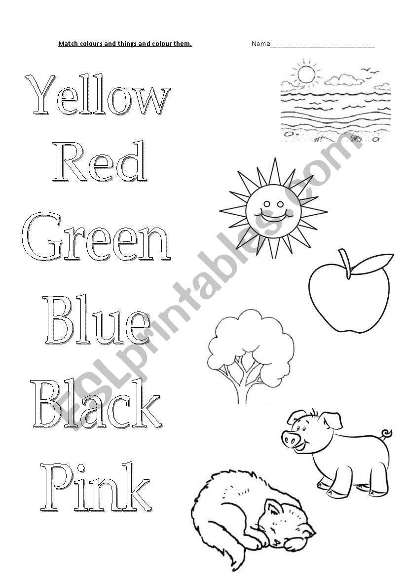 COLOURS! FOR KIDS! worksheet