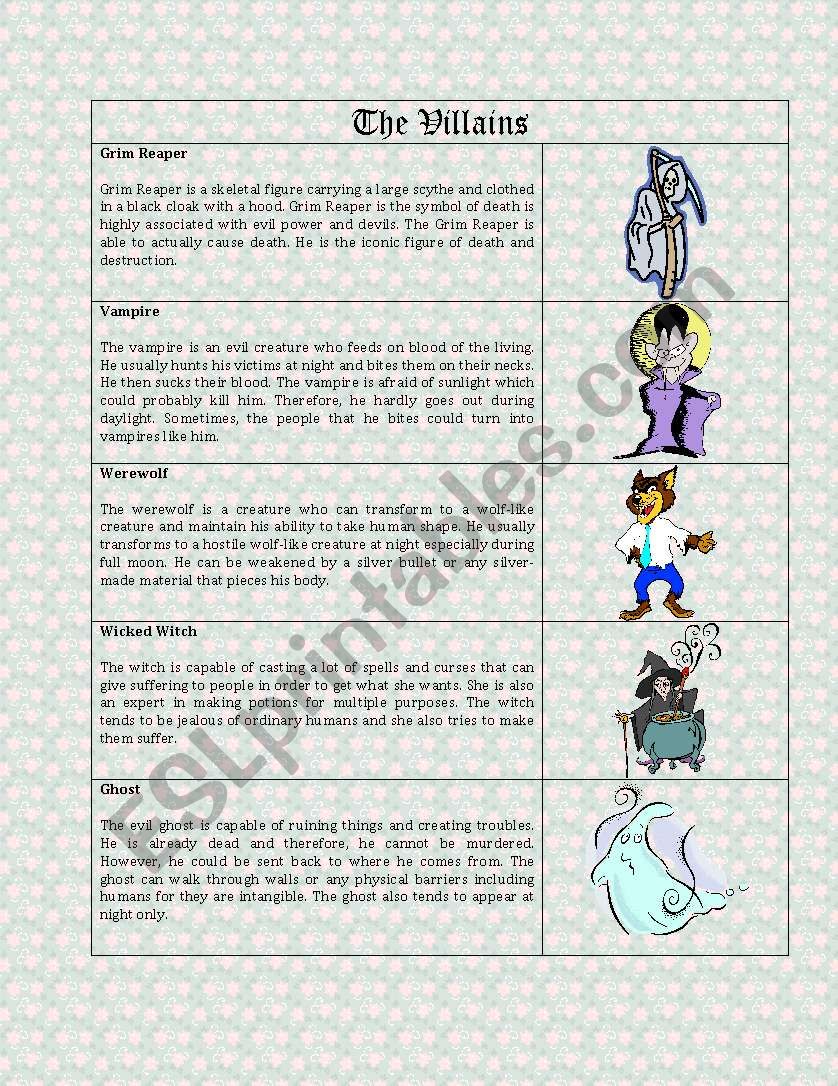 The Magical Beings part 4 ( Grim Reaper, Vampire, Werewolf, Witch & Ghost)