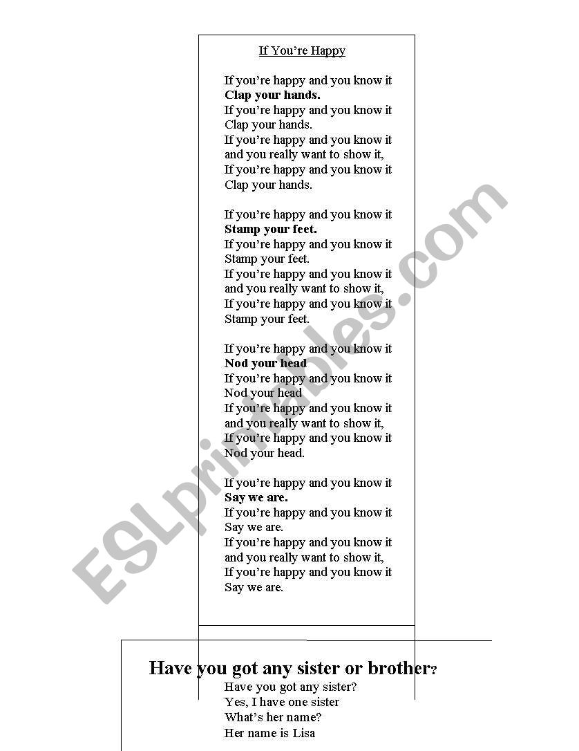 if you are happy worksheet