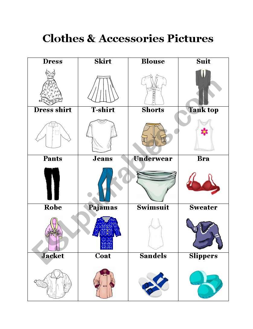 Clothes and Accessories Picture Dictionary