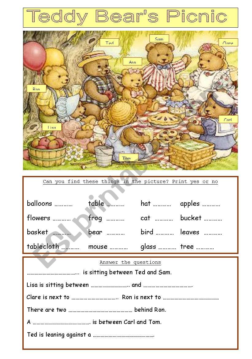 Teddy Bears Picnic worksheet