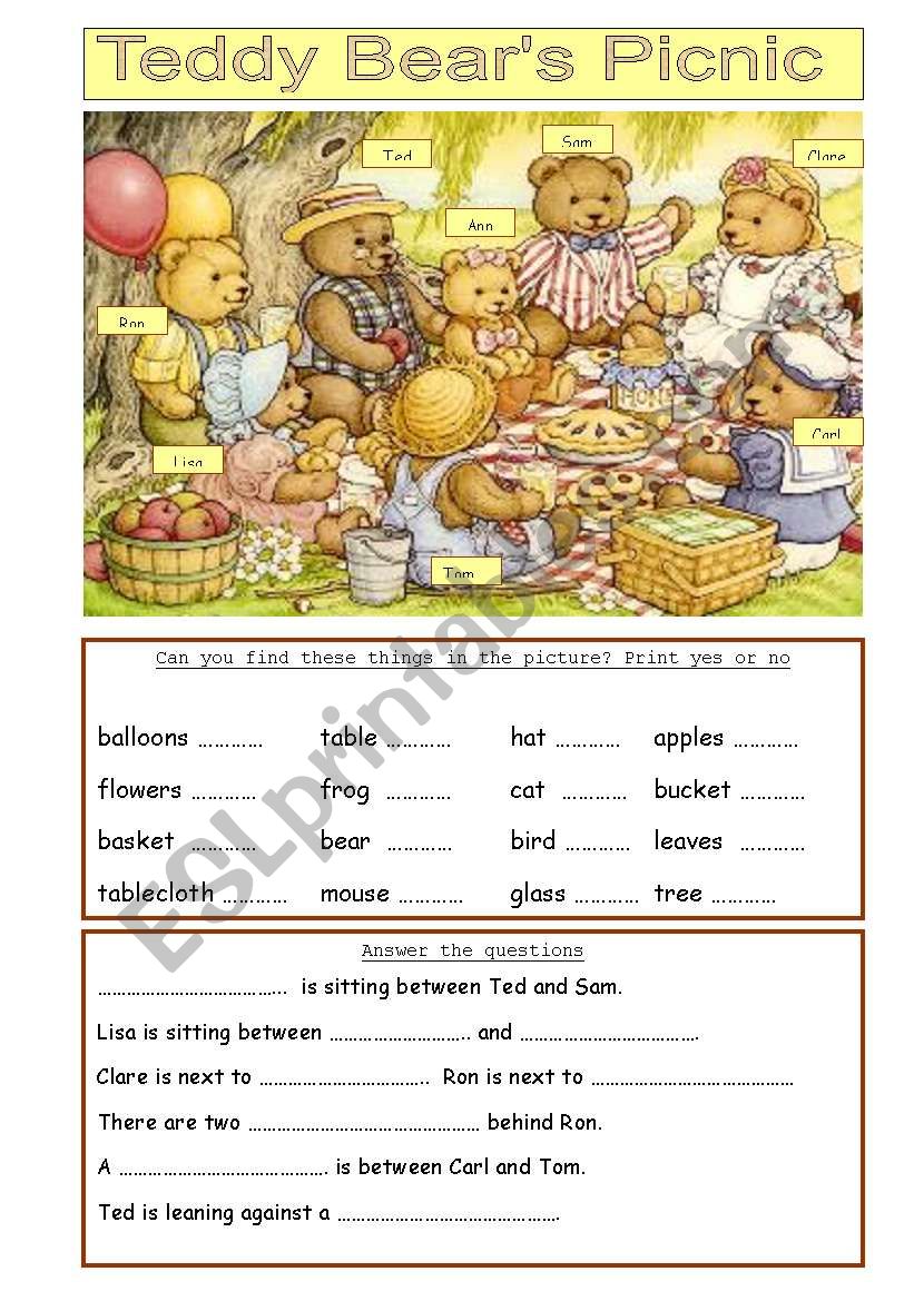 Teddy BearÂ´s Picnic worksheet