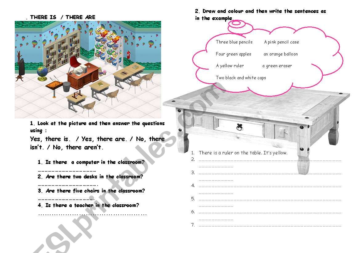 there is/there are handout worksheet