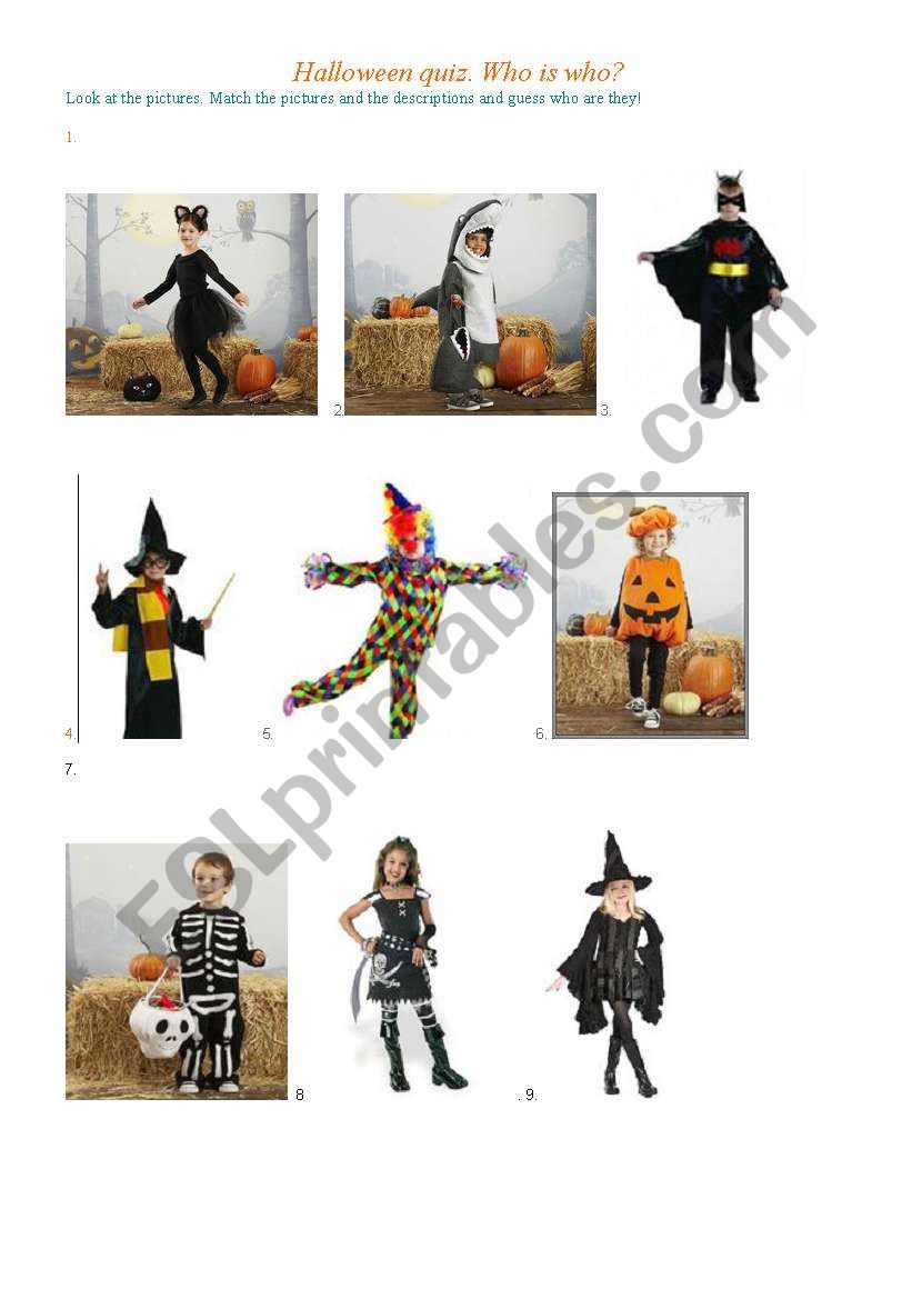 Halloween quiz worksheet