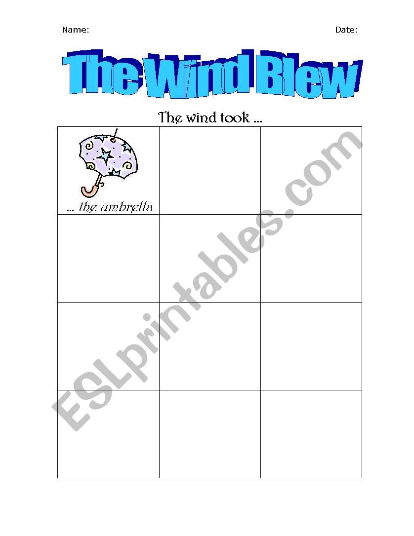 The Wind Blew. It took ... worksheet