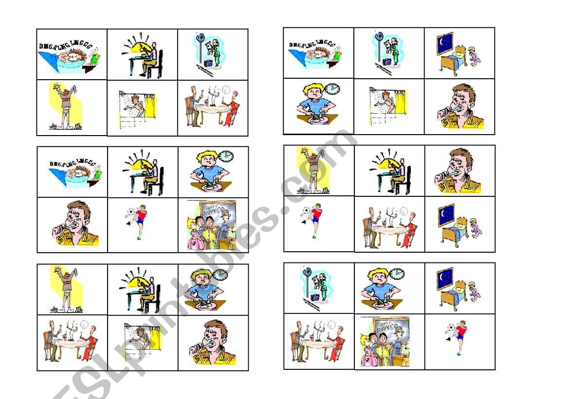 Daily Routine Bingo worksheet