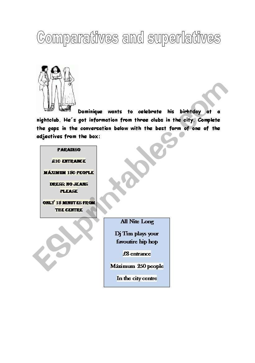 Comparatives & superlatives worksheet