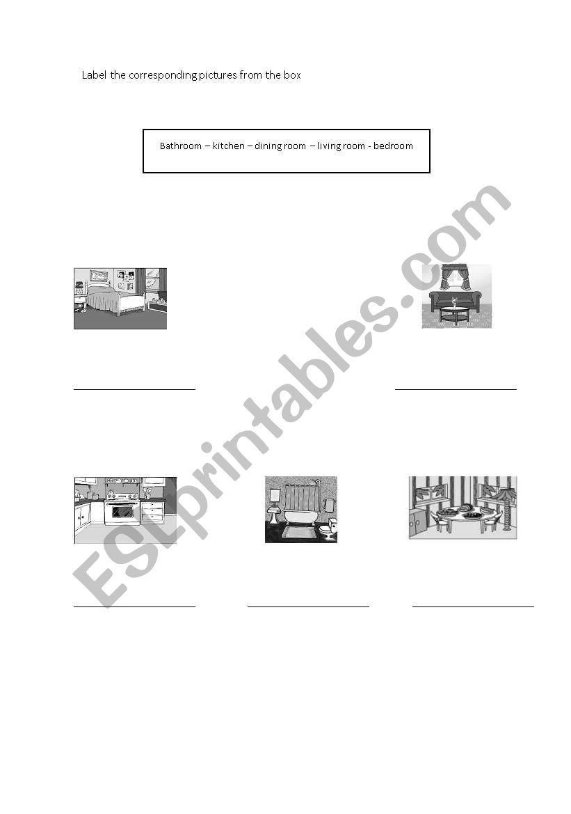 parts of the house worksheet