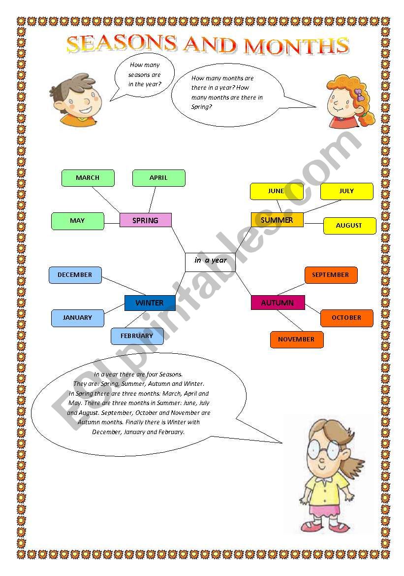 SEASONS AND MONTHS worksheet