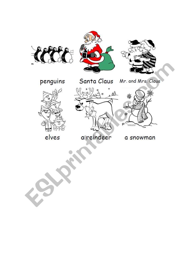 Present continuous christmas  worksheet