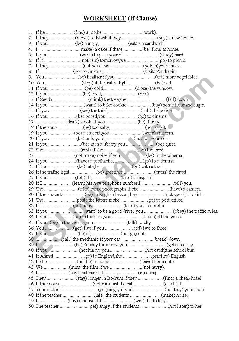 f clause worksheet