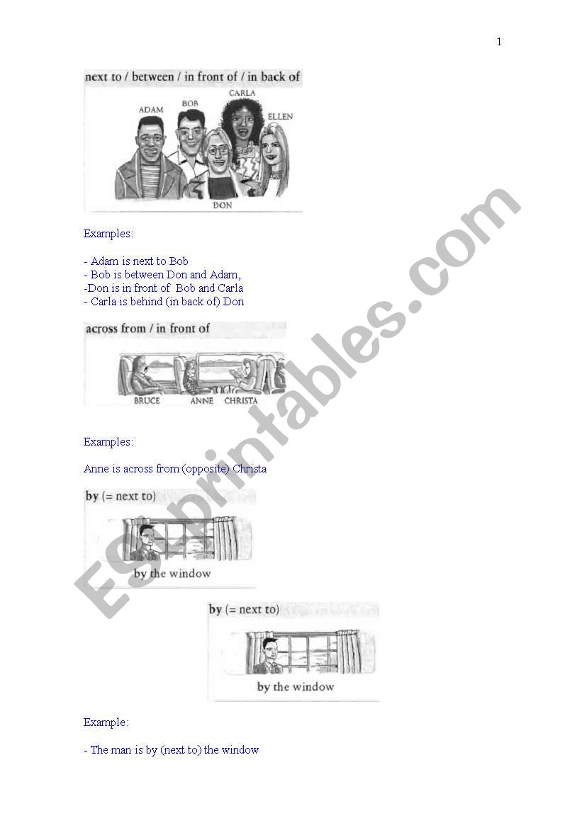 preposition worksheet