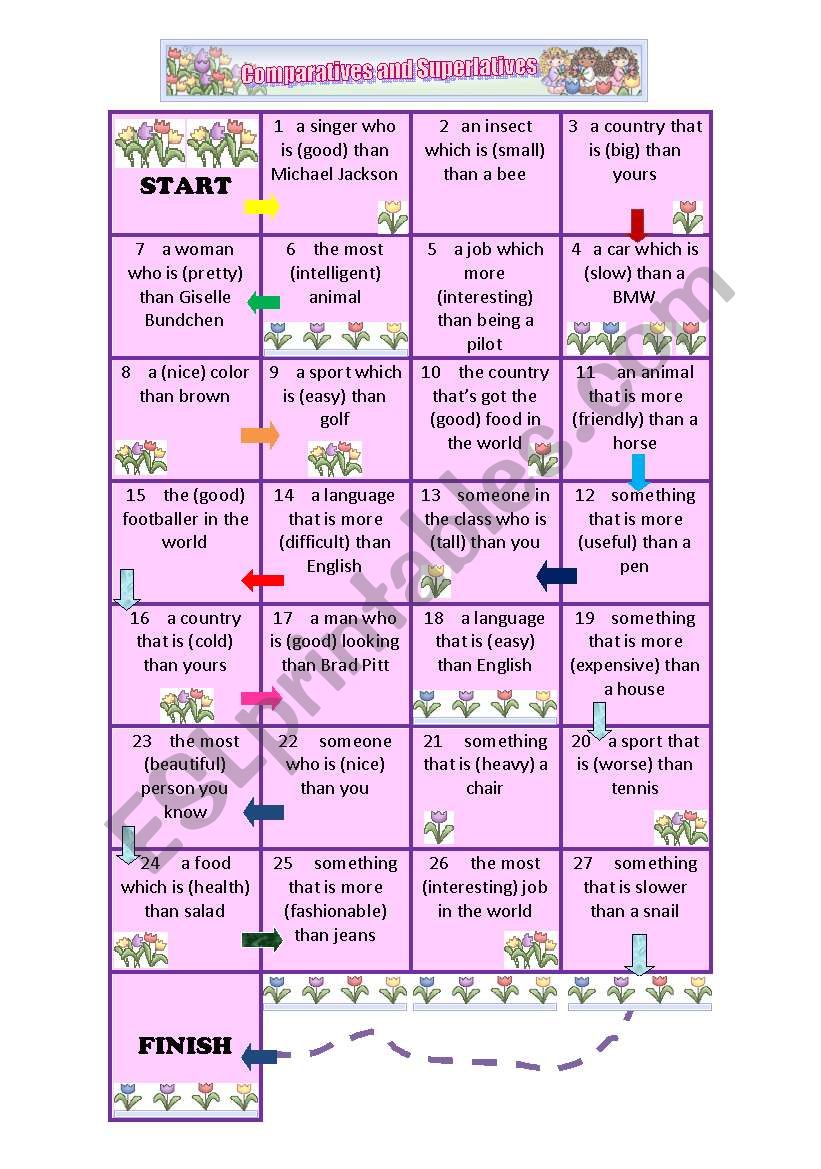 Comparatives and Superlatives worksheet