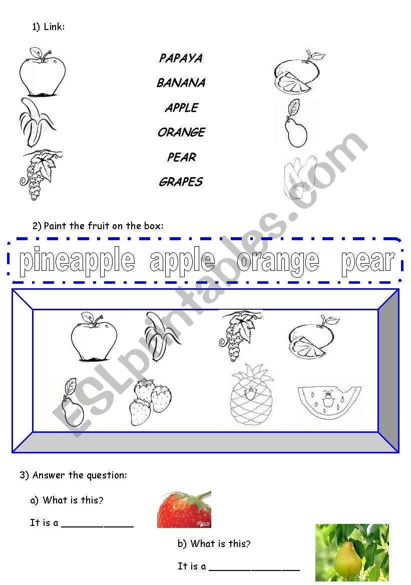 FRUIT worksheet