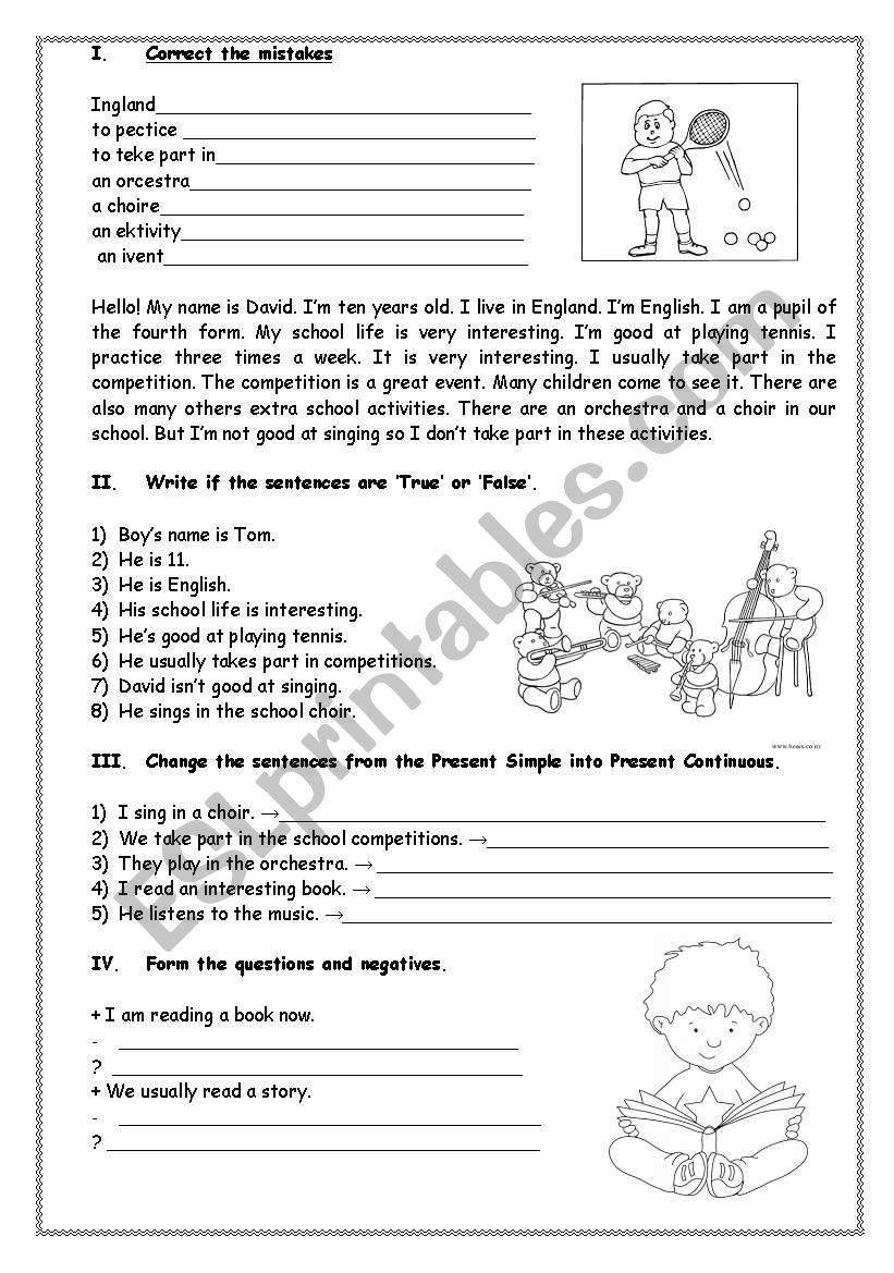 test worksheet