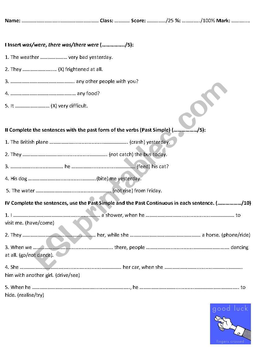 Past Simple worksheet