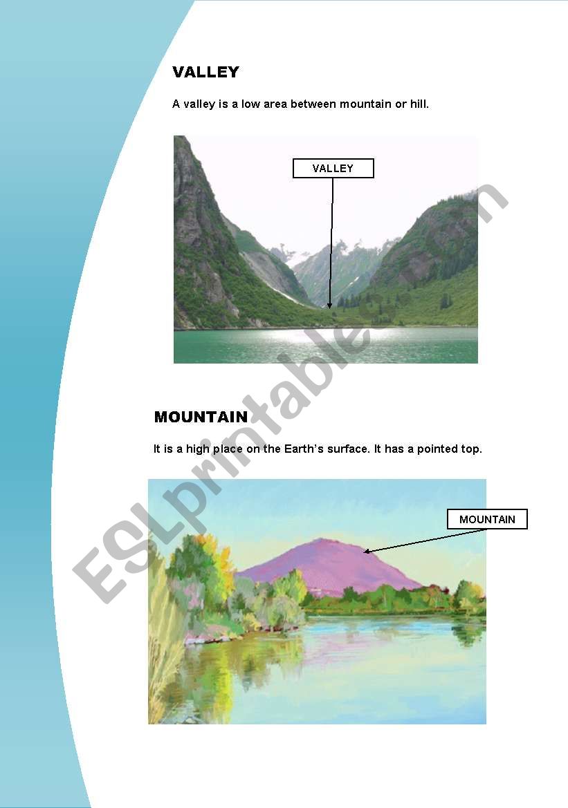 Natural Landscapes 2 worksheet