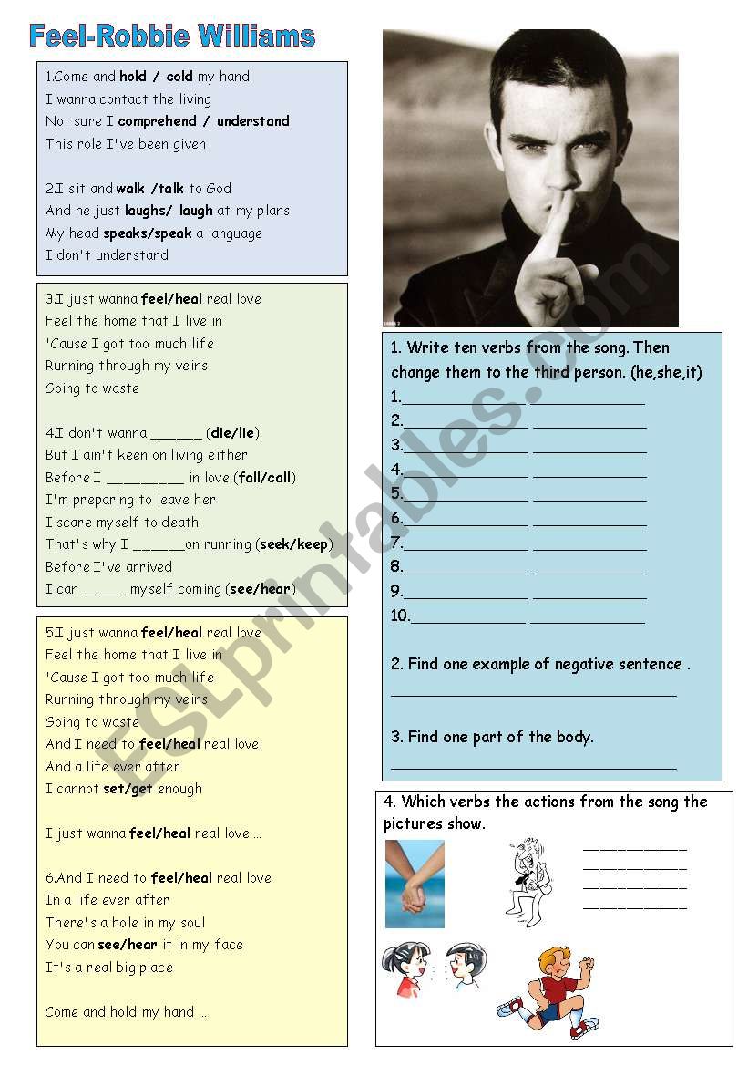 Simple Present Tense Song Worksheet