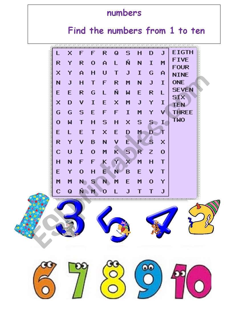 numbers worksheet